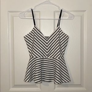 Charlotte Russe Peplum Striped Tank
